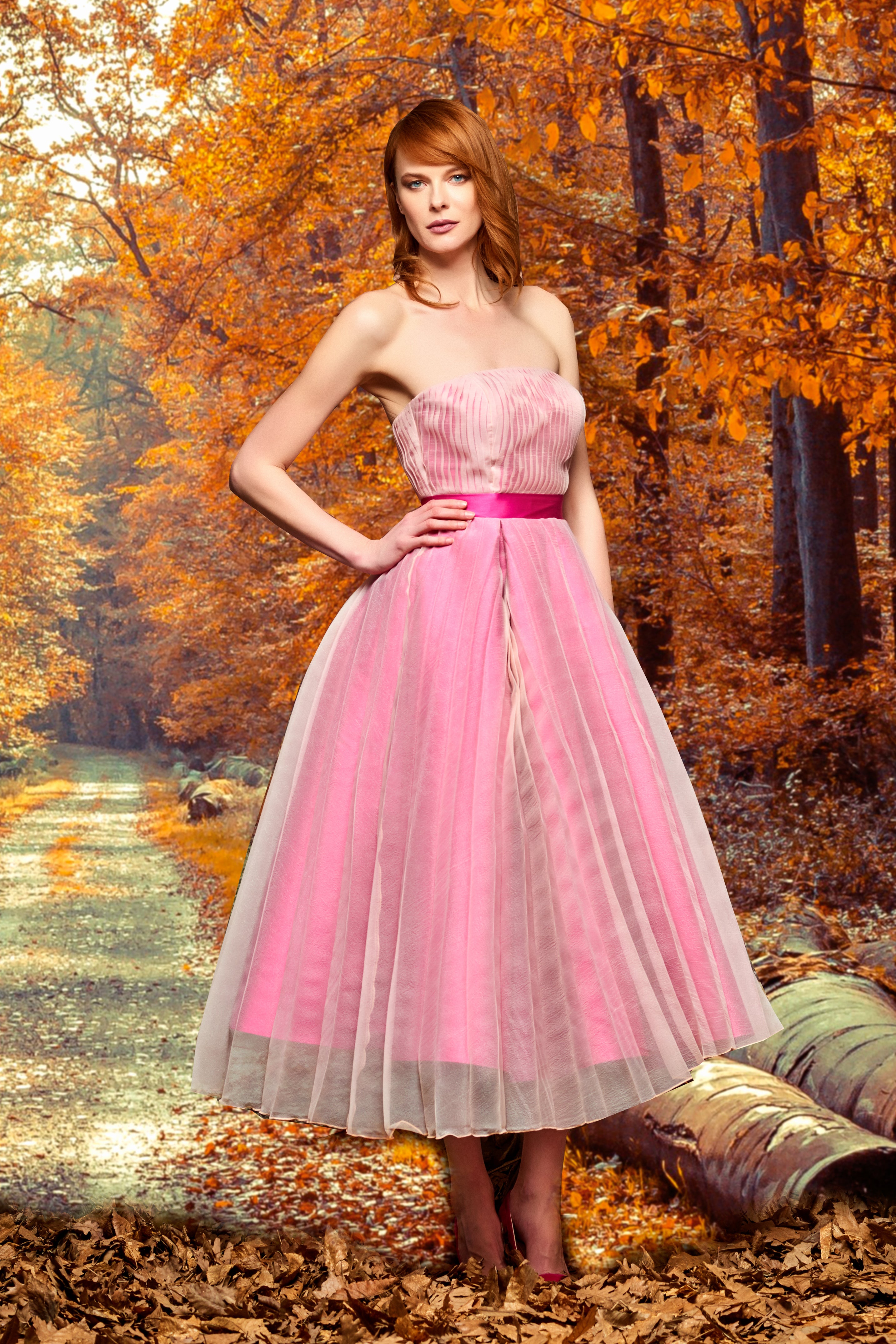 strapless dress with pleated skirt Strapless Metallic Dress with Pleated Skirt Gattinolli by Marwan