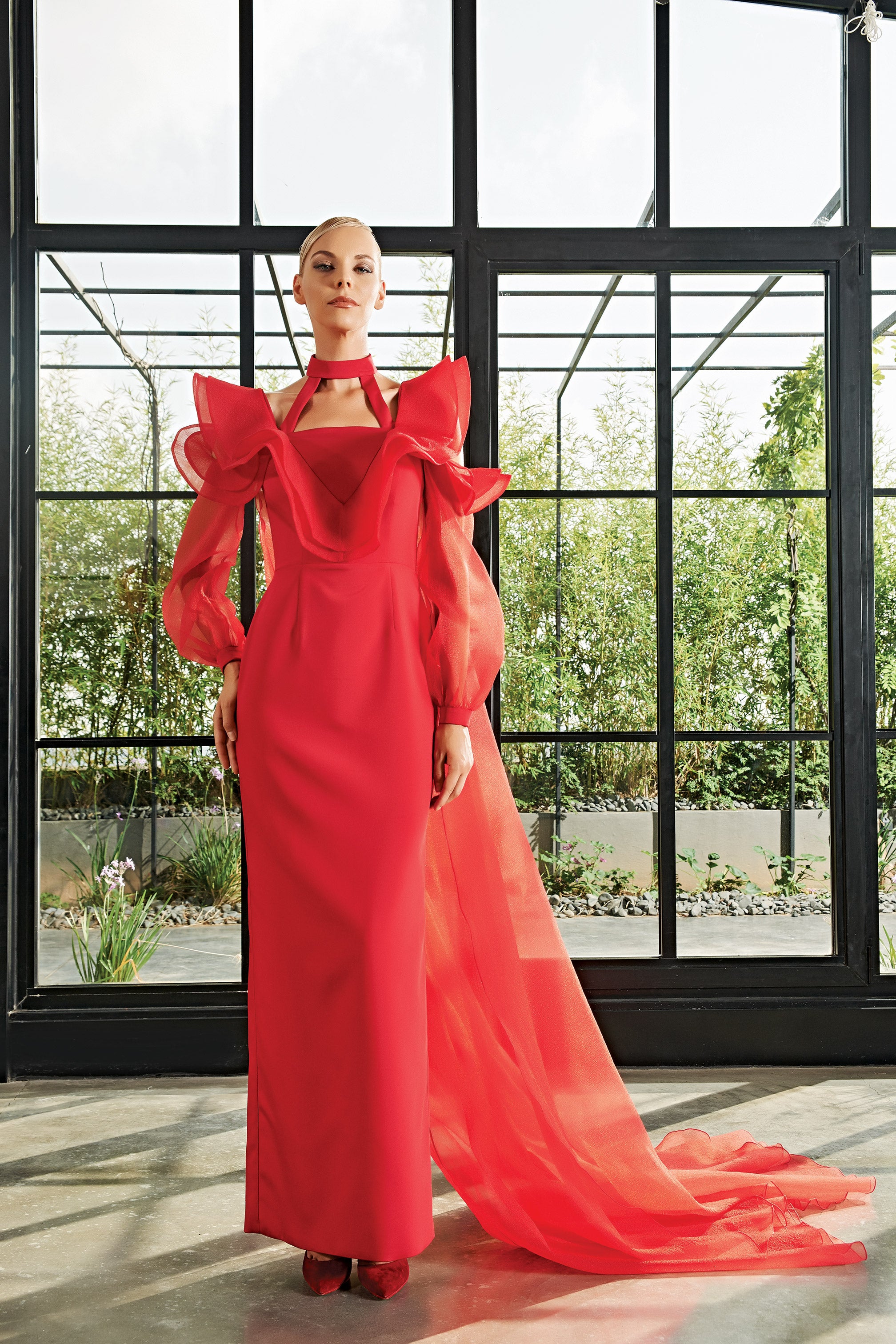organza maxi dress PINK LAYERED ORGANZA MAXI DRESS | CULT MIA