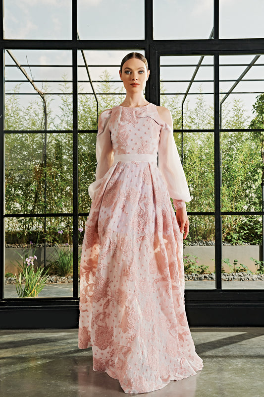 Floral Jacquard Long Dress