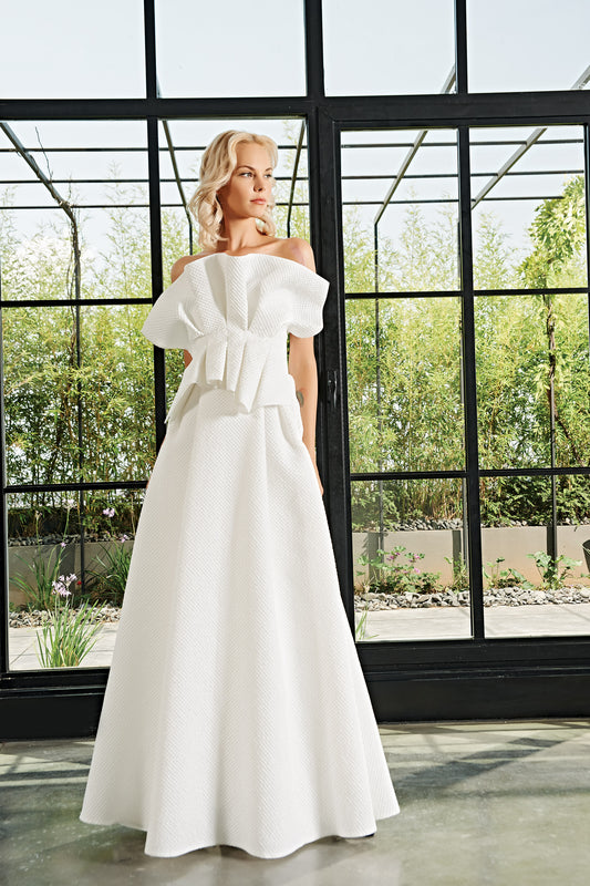 Draped Bodice Detailed Long Dress