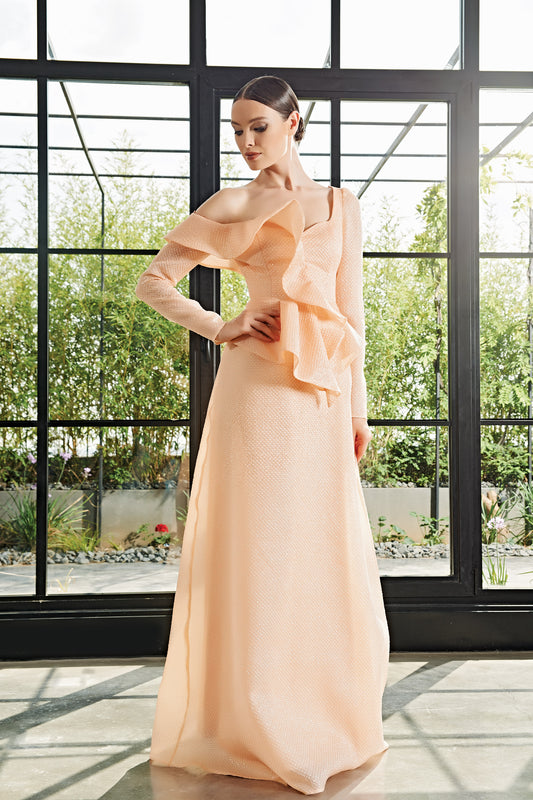 Ruffle Detailed Long Dress