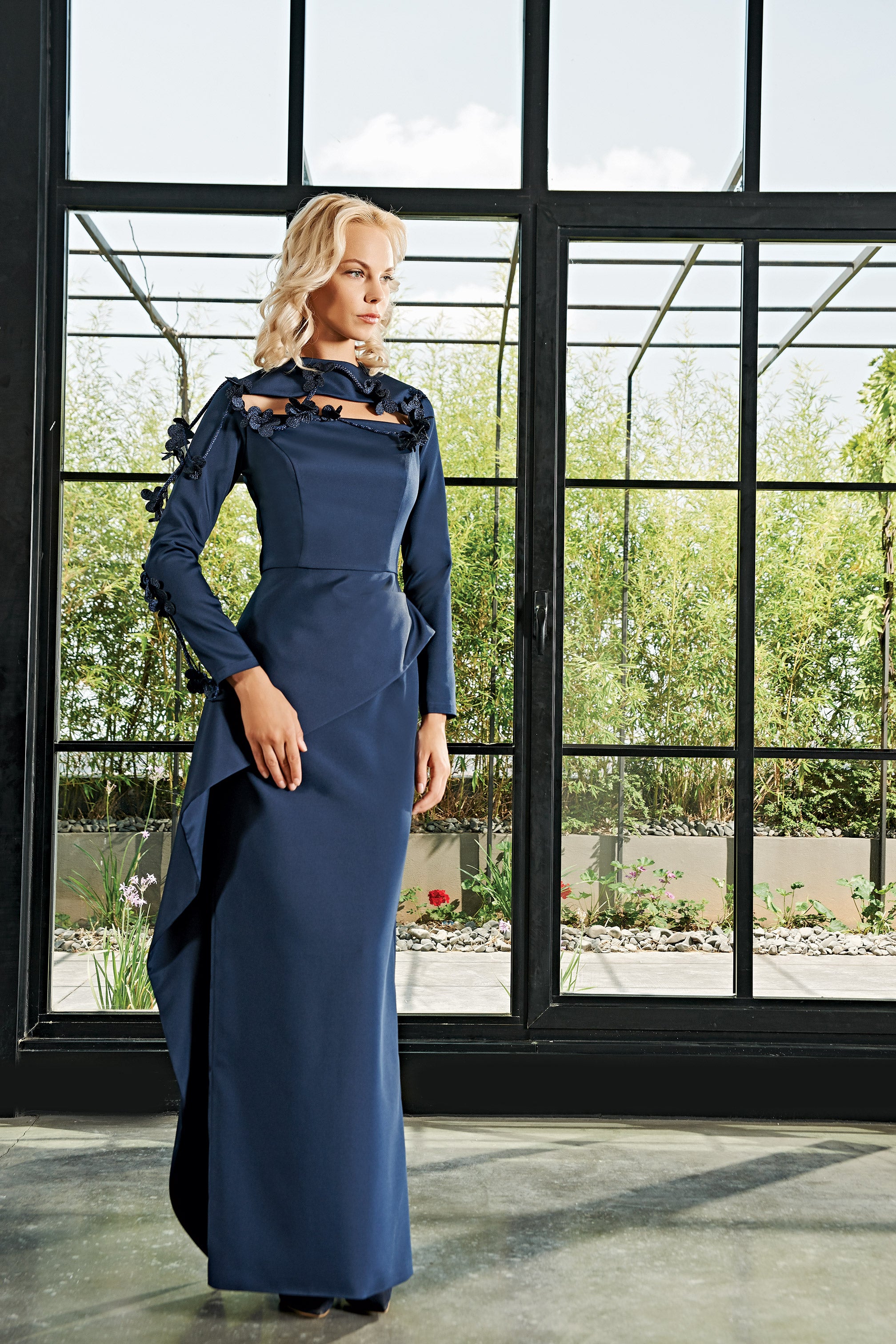 3D Flower Embellished Long Dress John Paul Ataker 3D Flower Embellished Long Dress John Paul Ataker