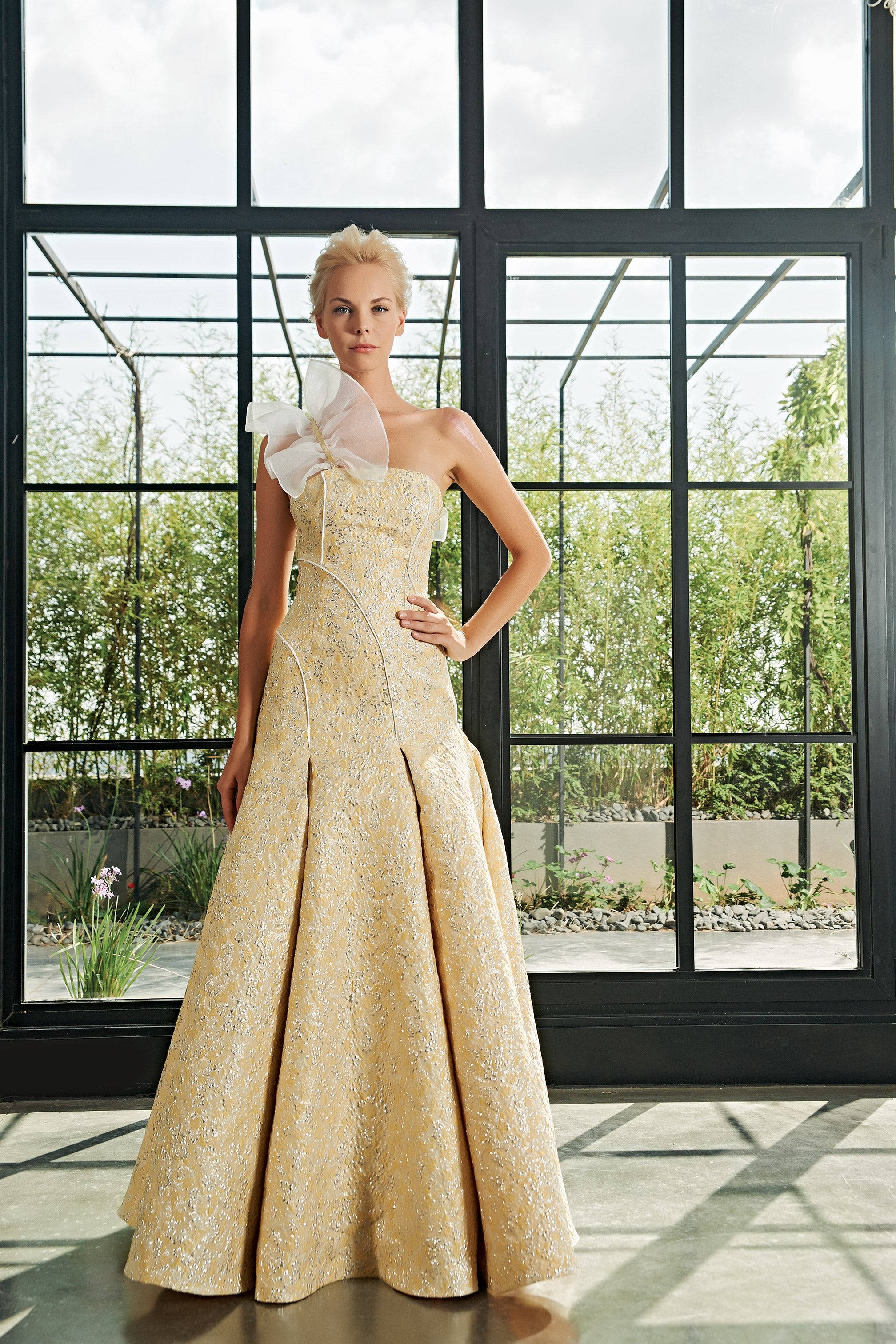 Floral Jacquard Gown BLUE Floral Jacquard Gown BLUE