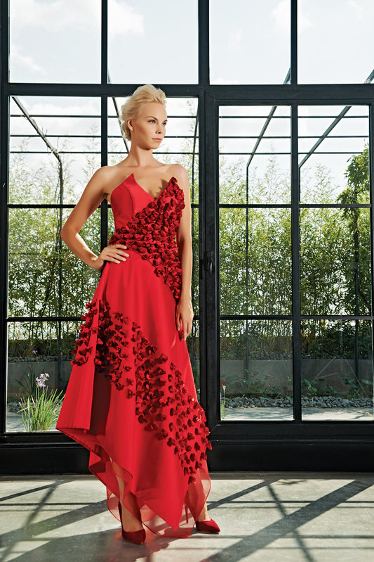 3D Flower Long Dress