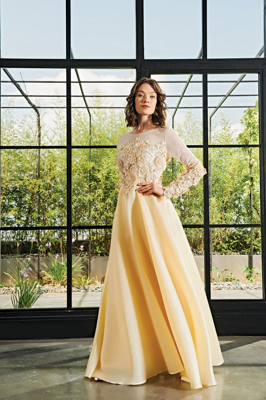 Embroideried Jacquard Long Dress