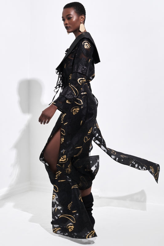 Jacquard Long Top with Metallic Stretch Short