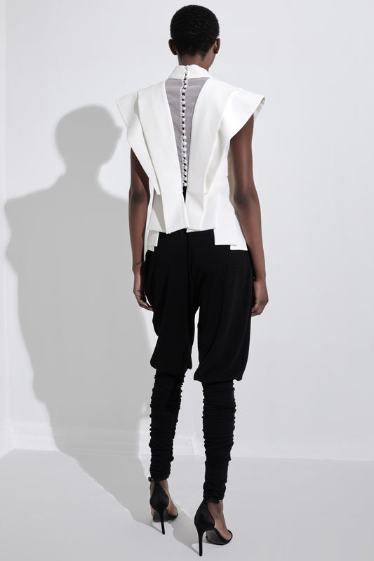 Structured Button Top and Shalwar Pant