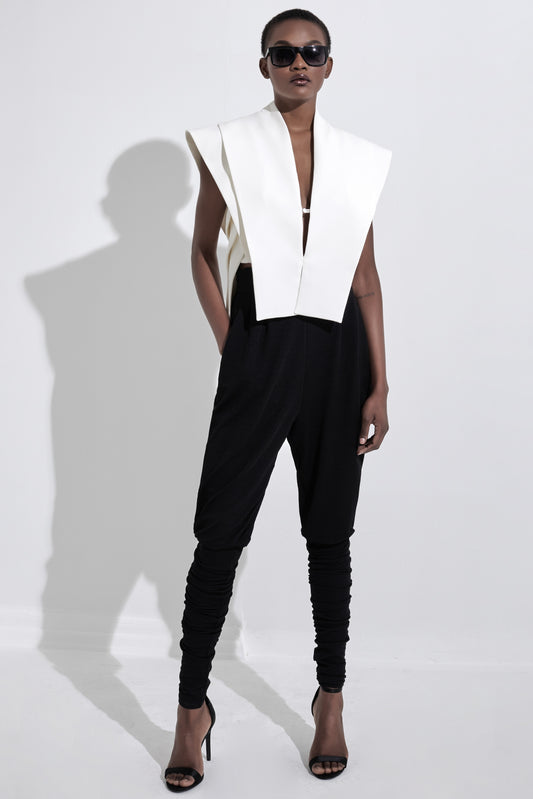 Structured Button Top and Shalwar Pant