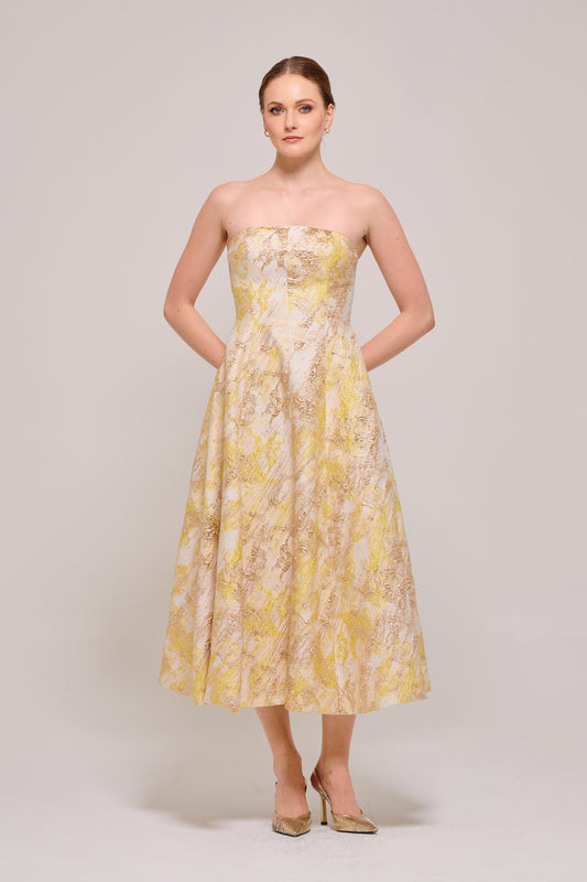 Printed Jacquard Midi Dress