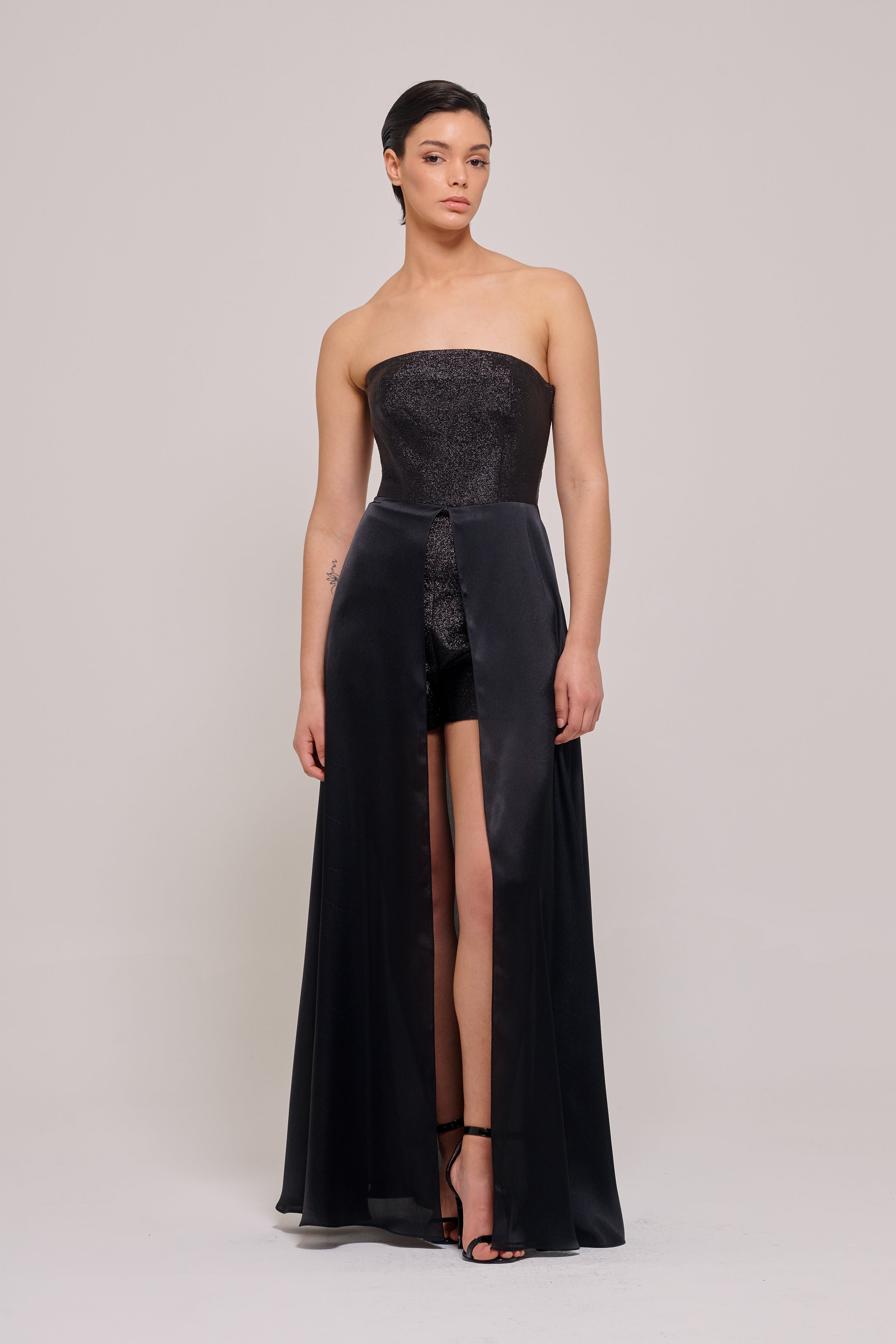mini jumpsuit dress Qolati Women Satin Dress Backless Short Romper Cowl Neck Bandage Back Onesie Clubwear Sleeveless Layered Mini Dress Jumpsuit, Women's, Size: Medium