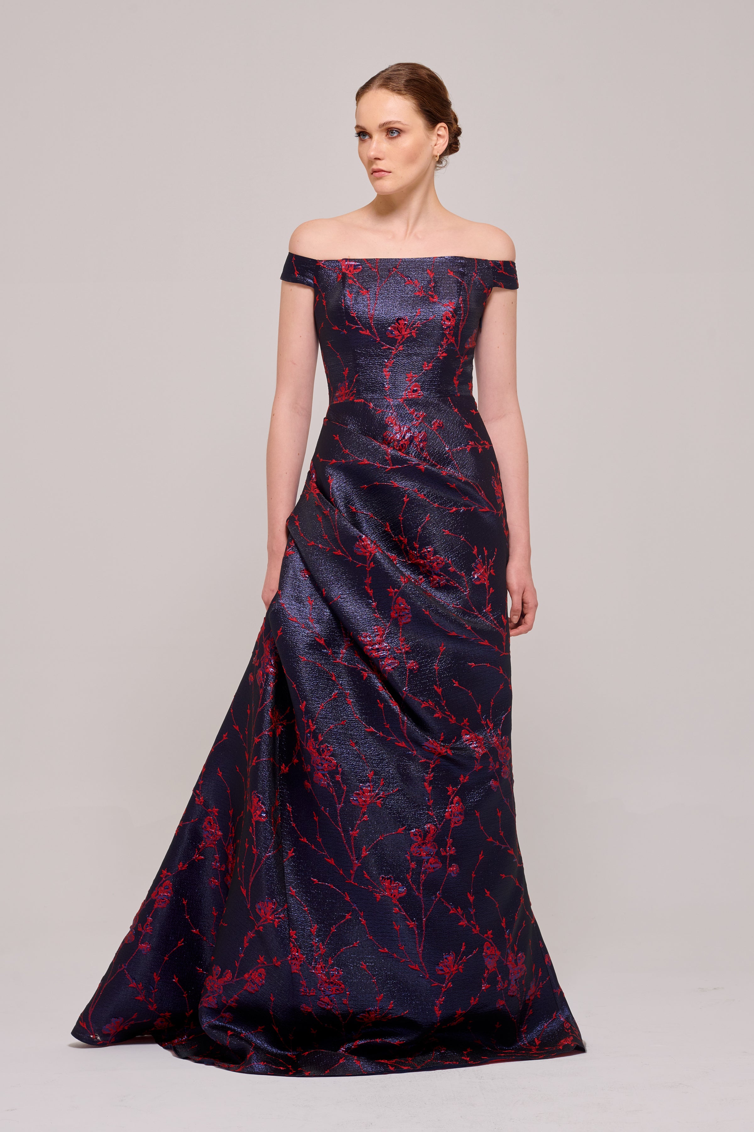 Two Tone Off-The-Shoulder Long Dress John Paul Ataker Two Tone Off-The-Shoulder Long Dress John Paul Ataker
