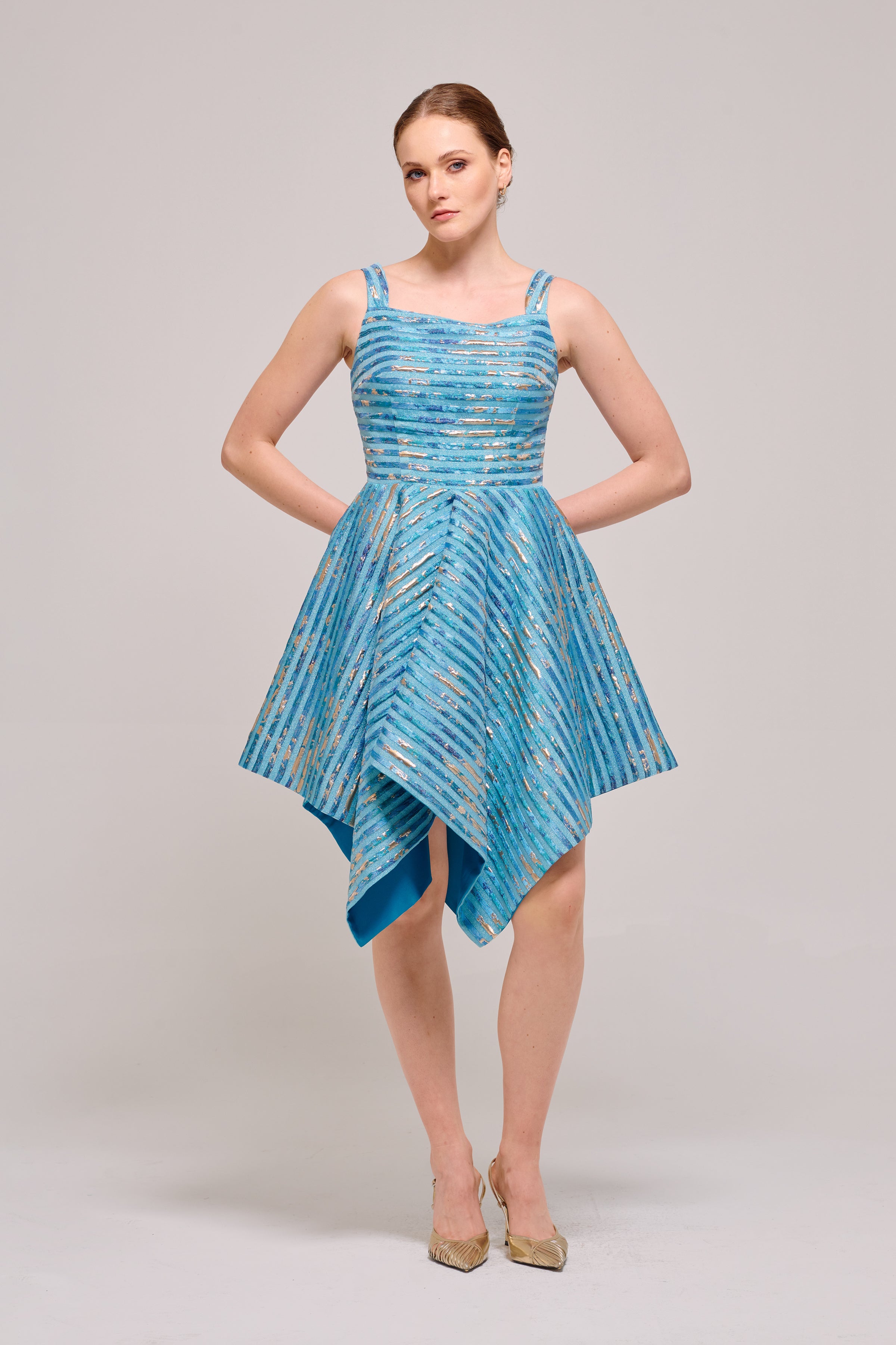 Square Neckline Asymmetric Hem Detail Dress Square Neckline Asymmetric Hem Detail Dress