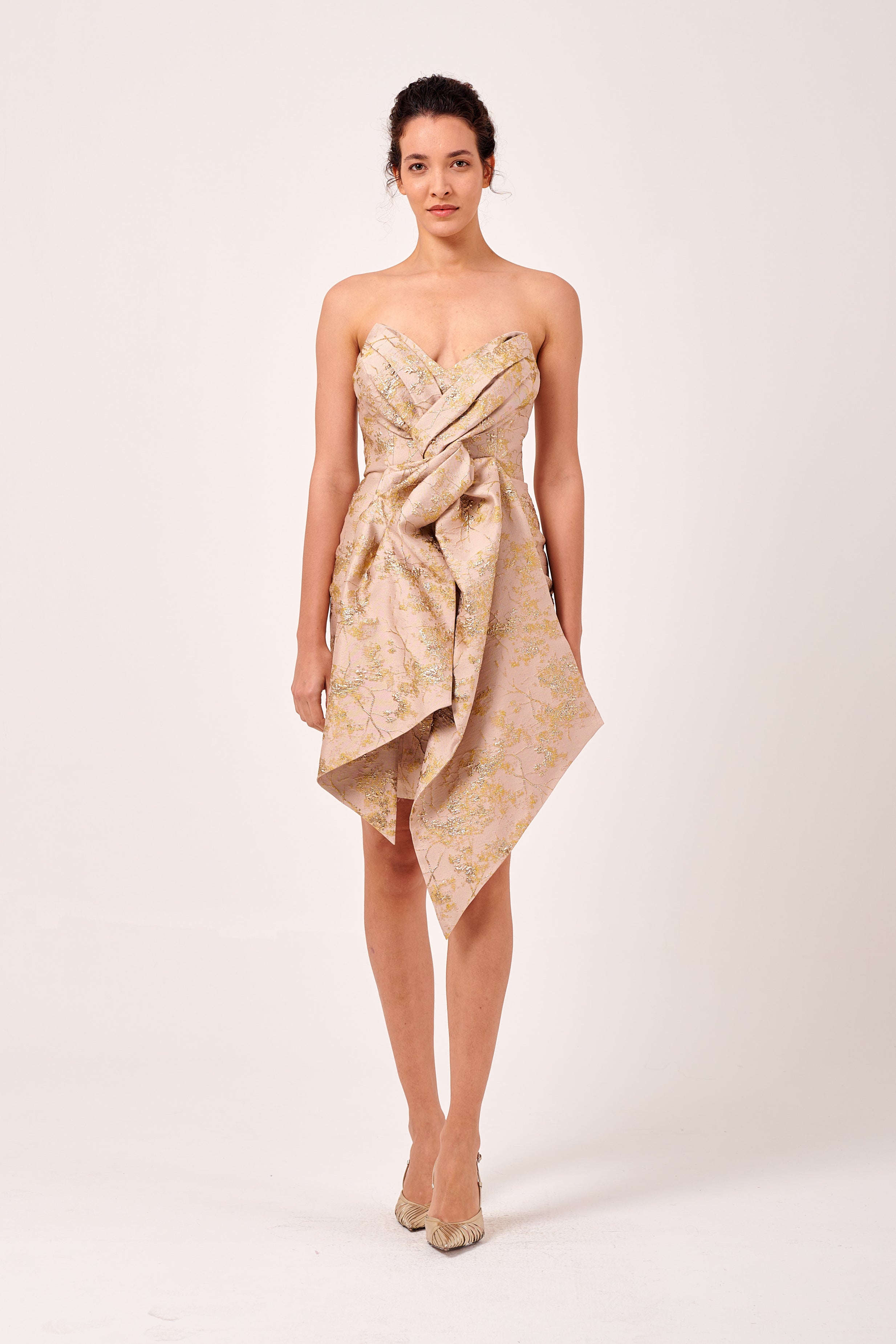 Pleaded Strapless Neckline Mini Dress John Paul Ataker Pleaded Strapless Neckline Mini Dress John Paul Ataker