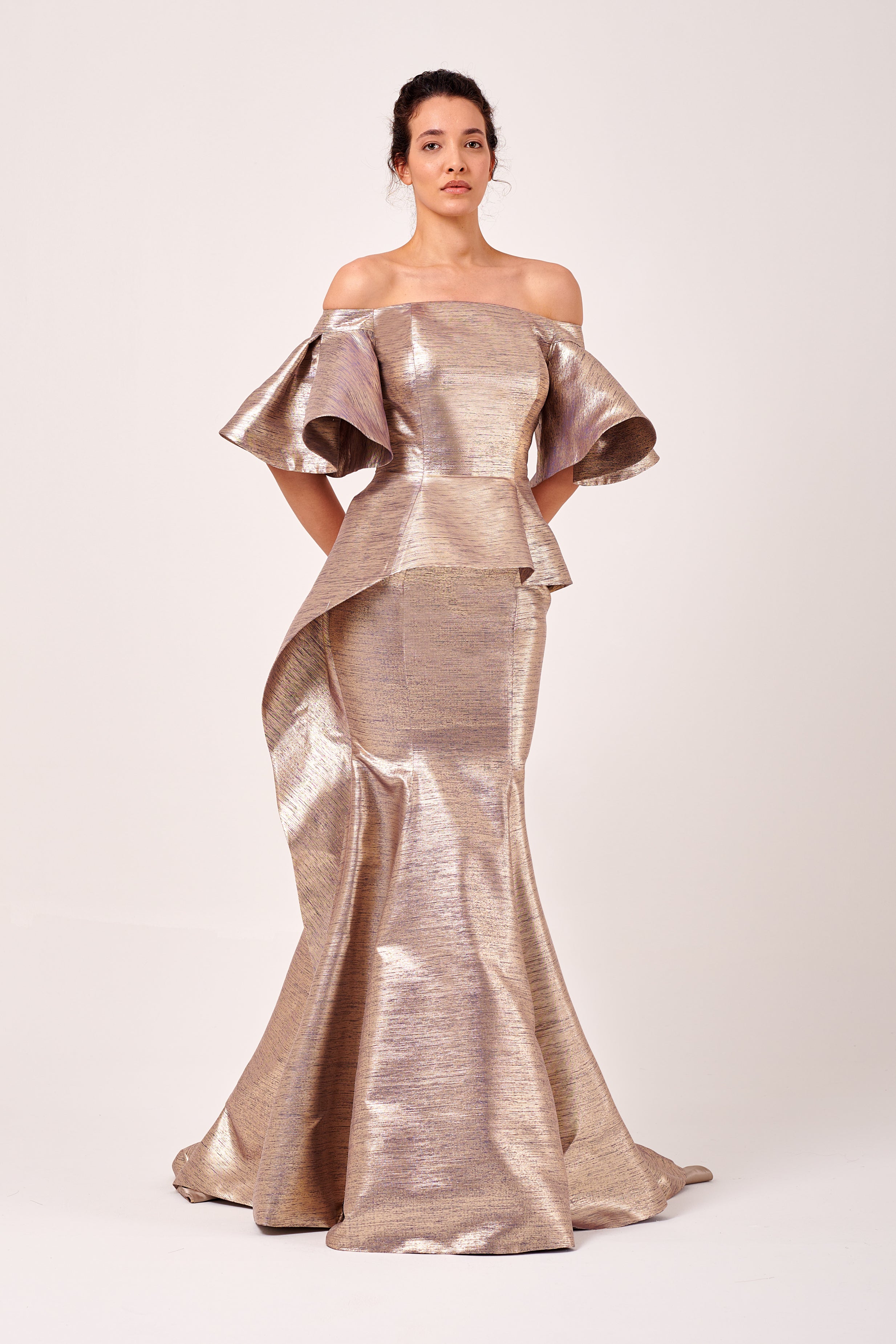 Off The Shoulder Bell Sleeve Detail Long Mermaid Dress John Paul Ataker Off The Shoulder Bell Sleeve Detail Long Mermaid Dress John Paul Ataker