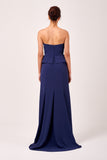 Strapless Bow Detail Belt Long Woven Gown