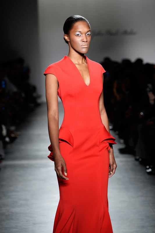 Structured Peplum Double Viscose Dress