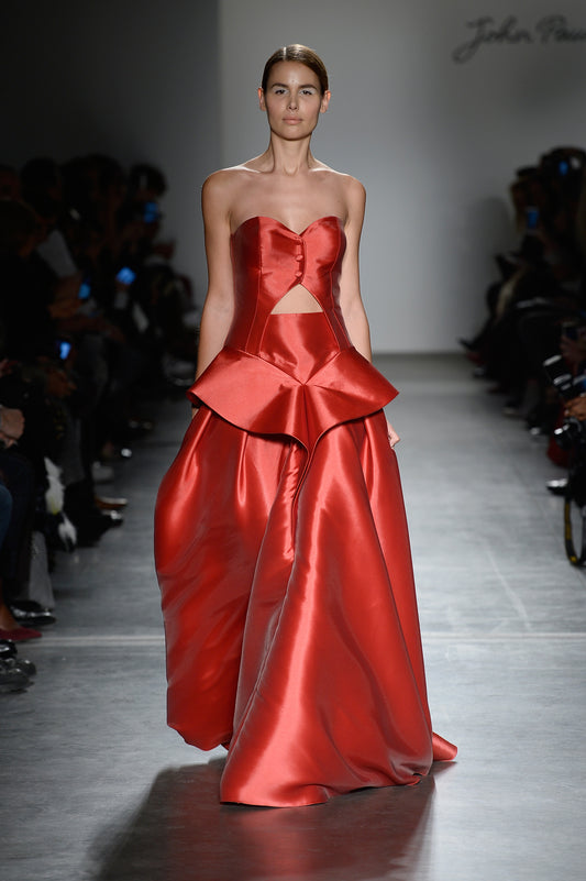 Cut-Out detailed Taffeta Gown