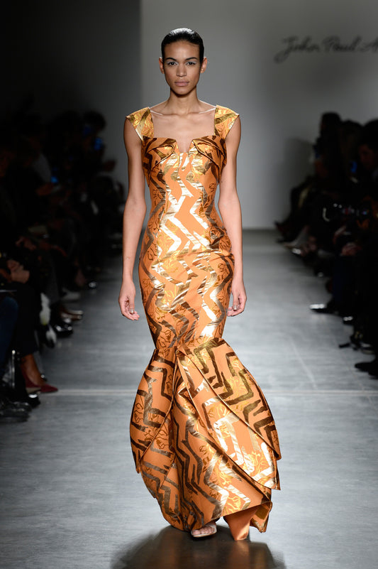 Structured Jacquard Mermaid Dress