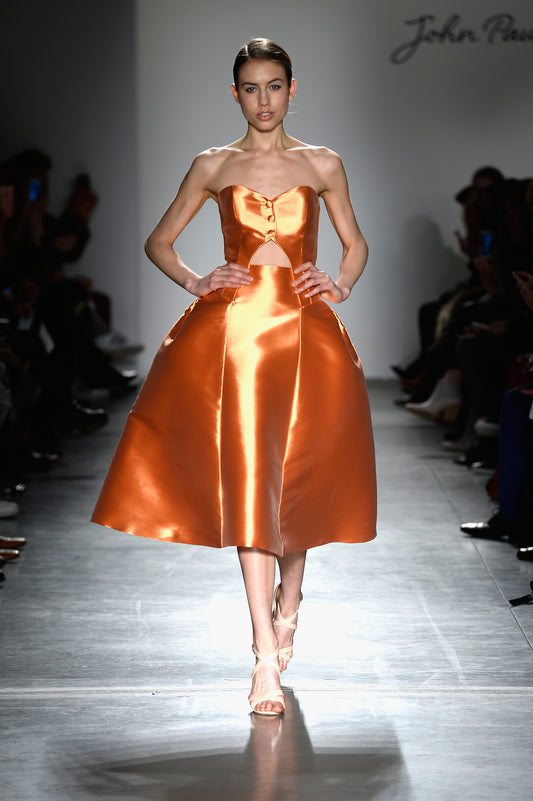 Cut-Out Taffeta Midi Dress