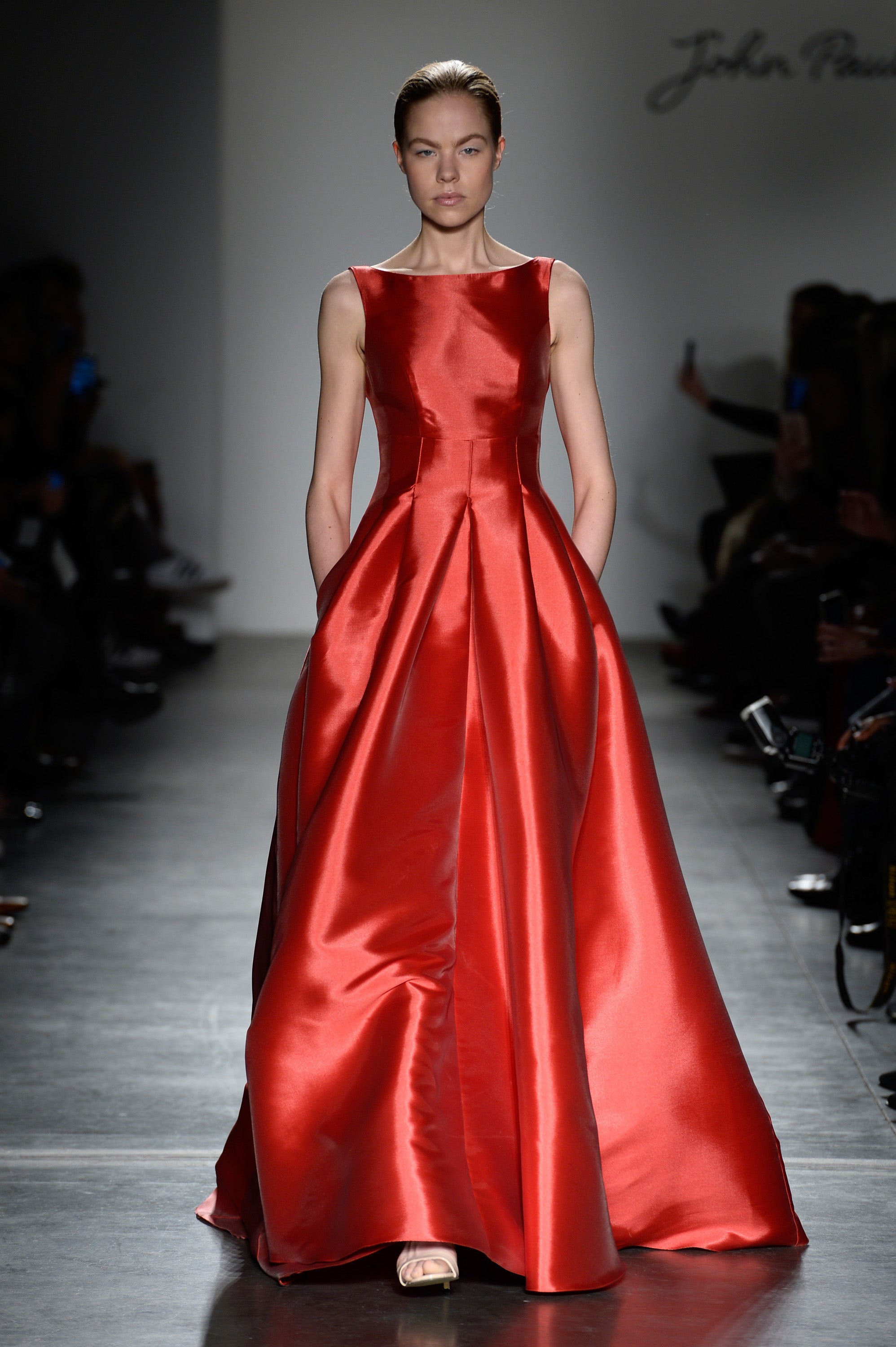 red taffeta cocktail dress Flirty Corset Mini with Rosette hem