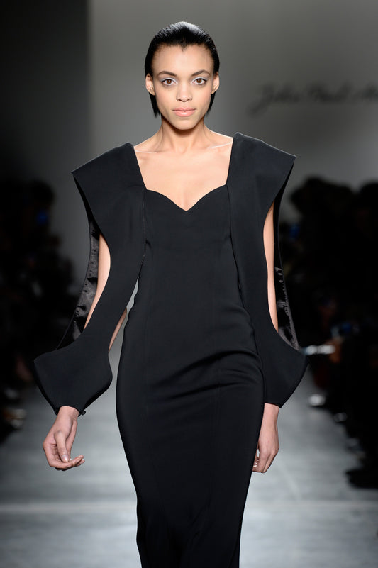 Structured Sleeves Viscose Dress