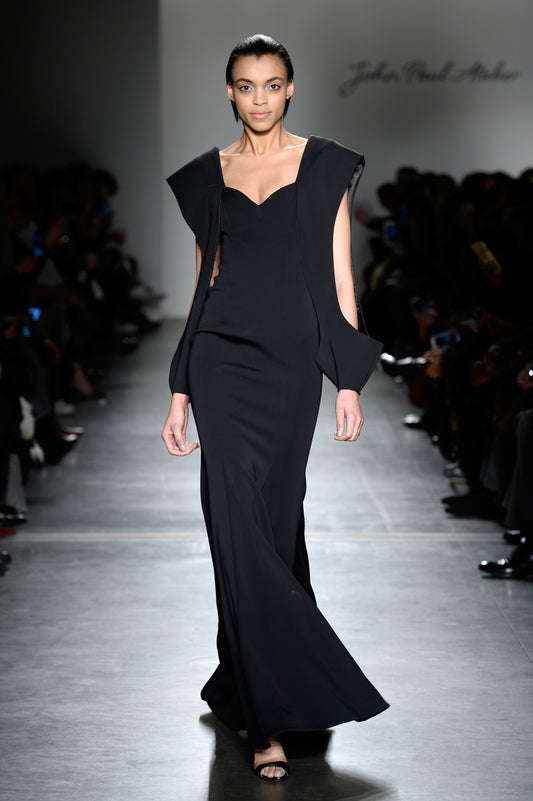 Structured Sleeves Viscose Dress