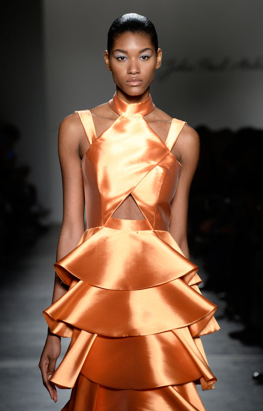 Layered Taffeta Long Dress