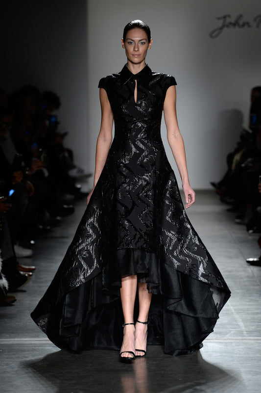 Keyhole Neckline Jacquard Dress