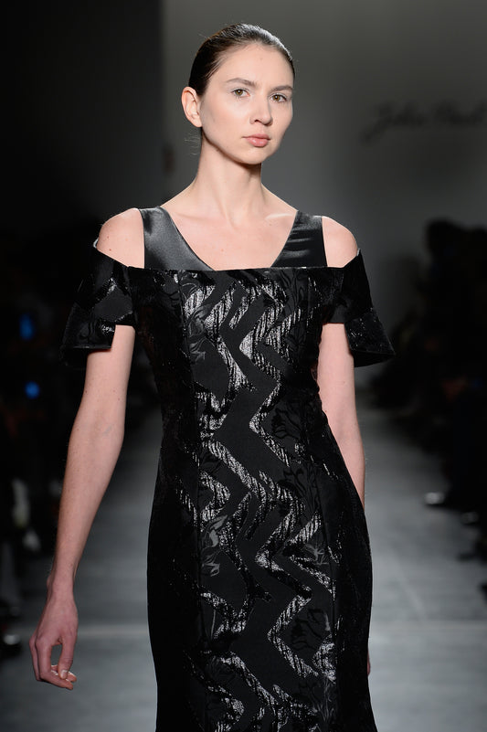 Ruffled Jacquard Mermaid Dress