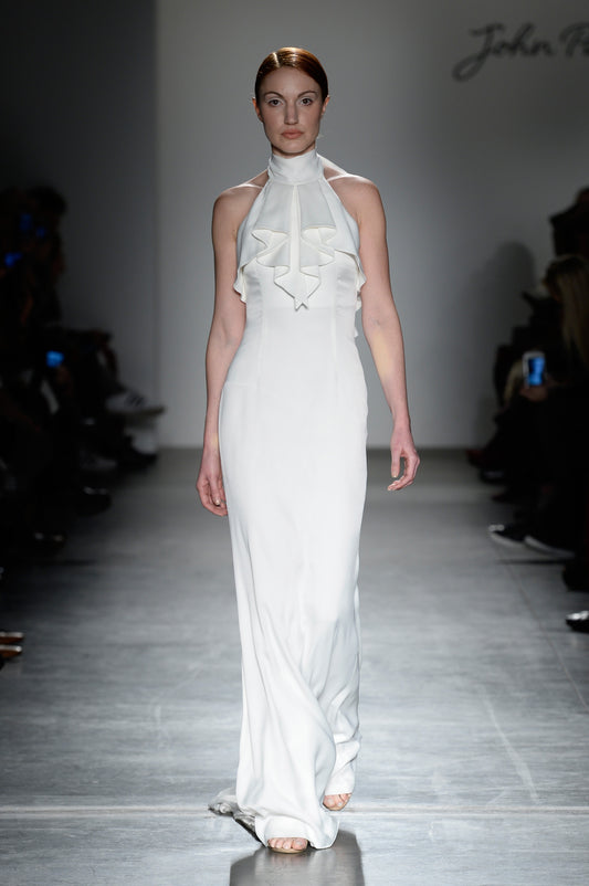 Ruffle Detailed Satin Dress