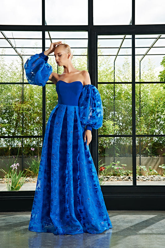 Flower Jacquard Long Dress