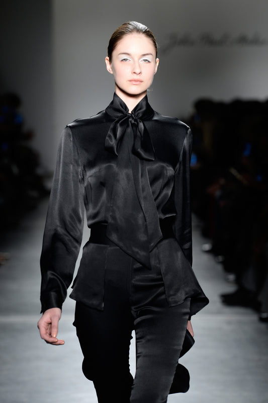 Tie-Up Satin Shirt and Ruffled Satin Pant