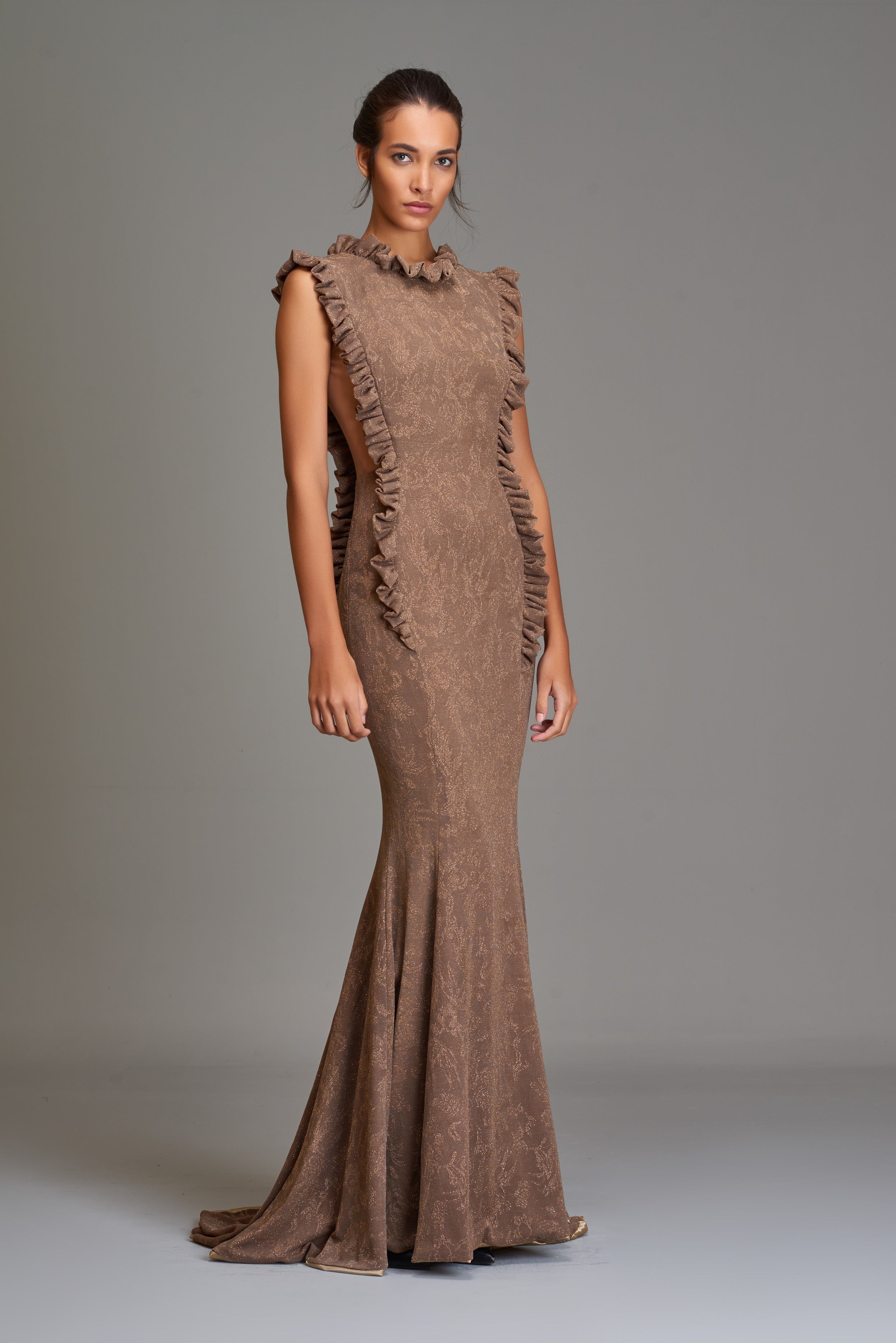 jacquard knitted maxi dress Metallic jacquard-knit maxi dress - dark purple