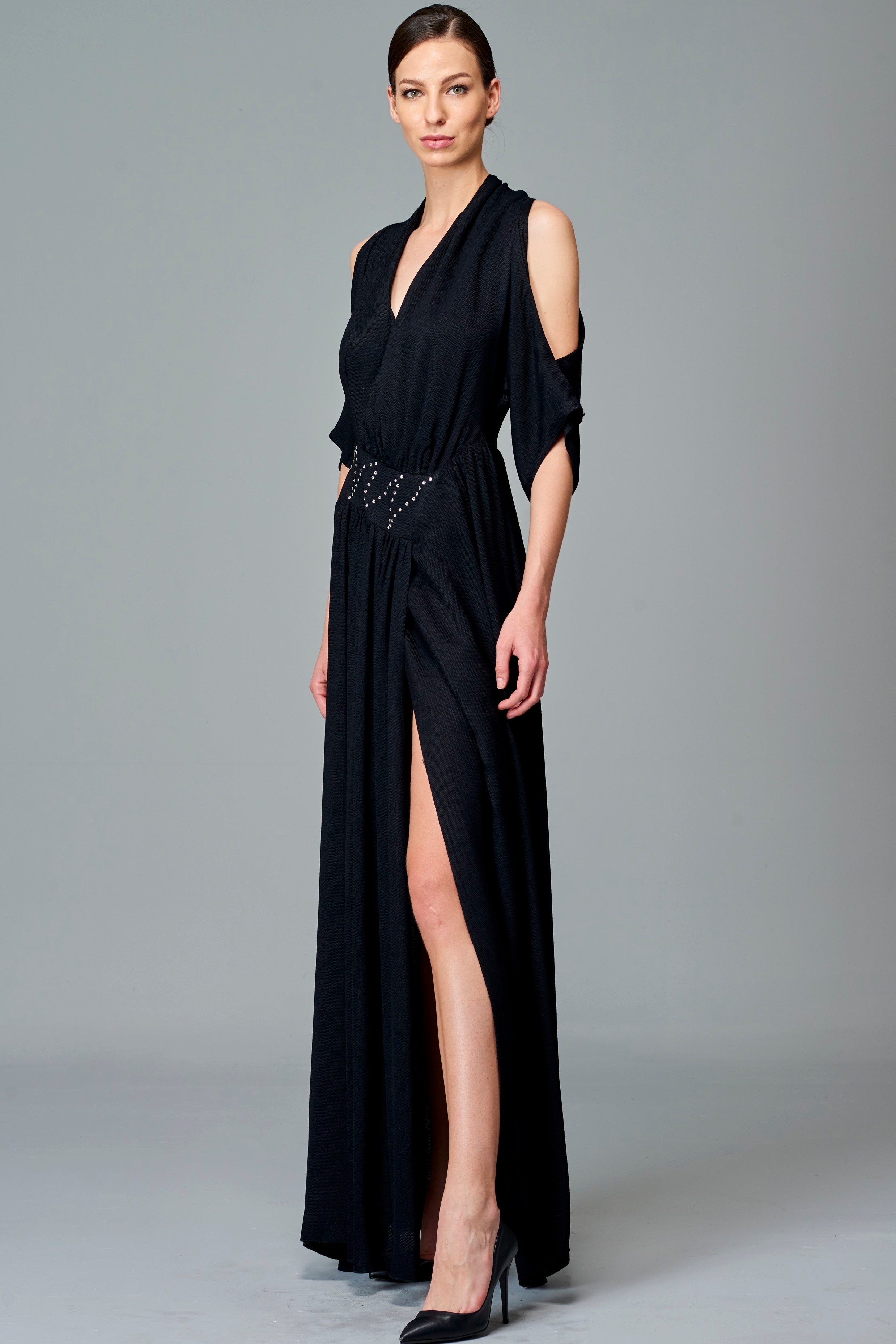Cold Shoulder Viscose Long Dress John Paul Ataker Cold Shoulder Viscose Long Dress John Paul Ataker