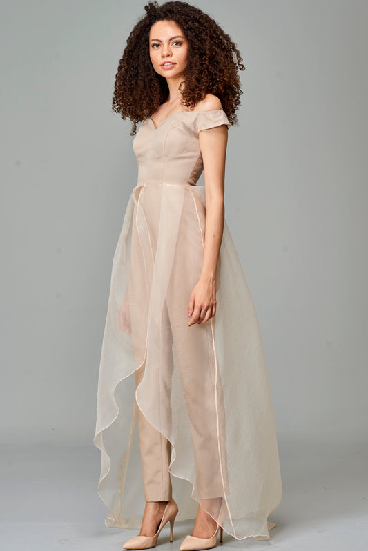 Jumpsuit with Organza Overskirt