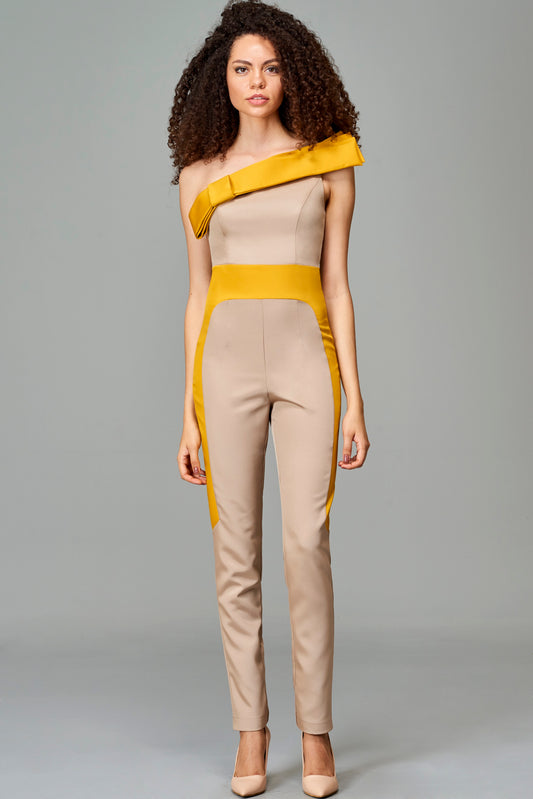 Two Toned Structured Jumpsuit