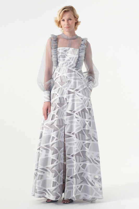 Ruffled Jacquard Dress