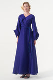 Draped Jacquard A-line Dress