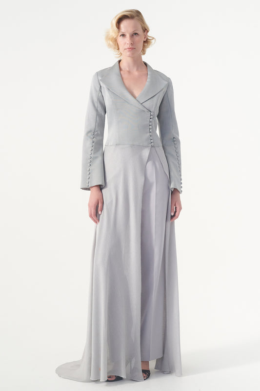 Crop Jacket with Organza Overskirt
