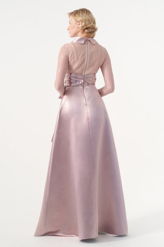 Lace And Taffeta Long Shirt Dress