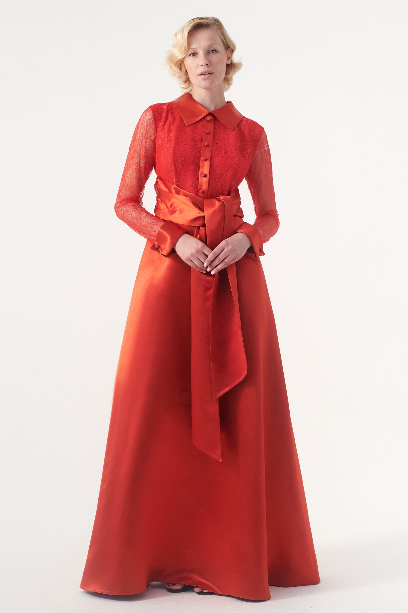 Lace And Taffeta Long Shirt Dress John Paul Ataker Lace And Taffeta Long Shirt Dress John Paul Ataker