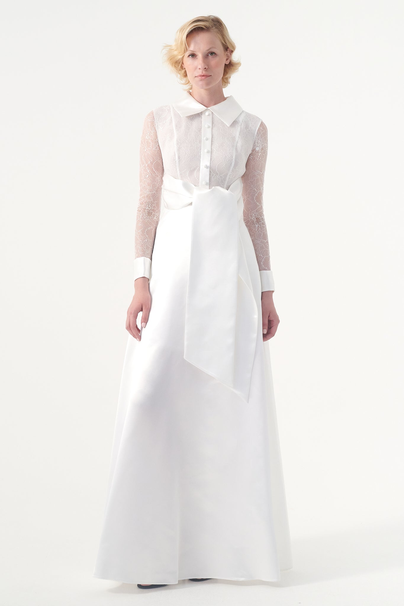 Lace And Taffeta Long Shirt Dress John Paul Ataker Lace And Taffeta Long Shirt Dress John Paul Ataker