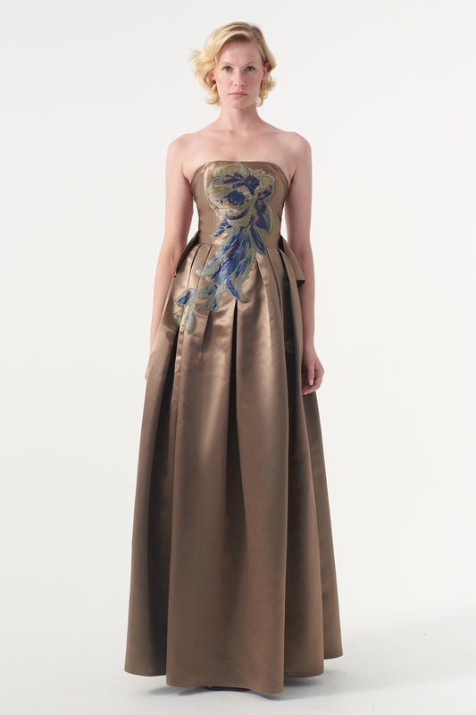 Satin Rose Long Dress