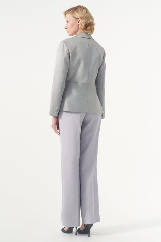Structured Jacquard Peplum Vest Jacket And Pants