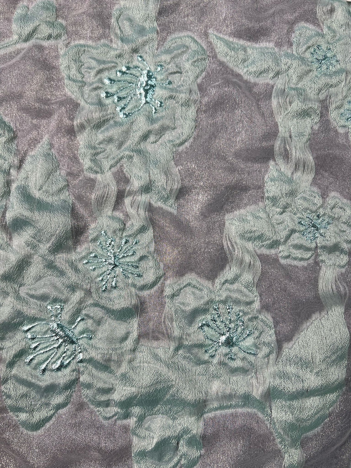 Textured Floral Pattern Burnout Brocade