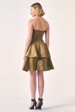 Strapless Peplum Cocktail Dress