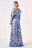 Timeless Grace: asymmetrical off-shoulder neckline long Dress