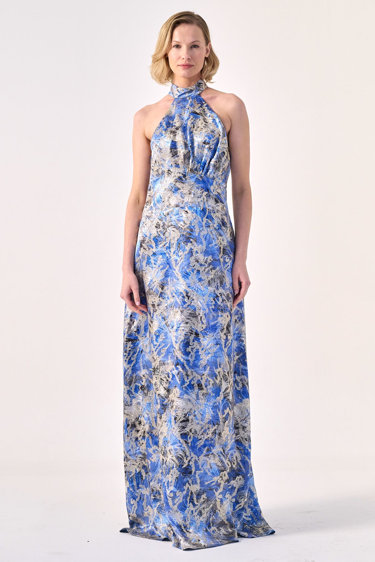 modern elegant, halter-neck gown