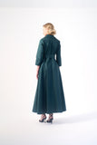 Long sleeve maxi length functional jacket style gown