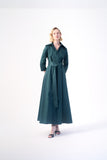 Long sleeve maxi length functional jacket style gown